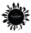 Frame with family silhouettes vector image