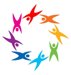 Round of colorful people pictogram vector image