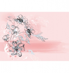 Romantic floral background vector image
