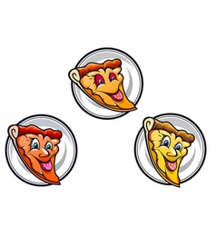 Cartoon pizza symbols vector image