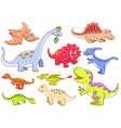 Cute dinosaurs set vector image