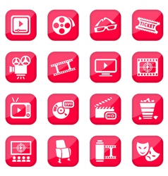 Cinema icon set vector image