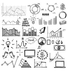Hand draw doodle web charts business finanse Hand draw doodle web charts business finanse vector image