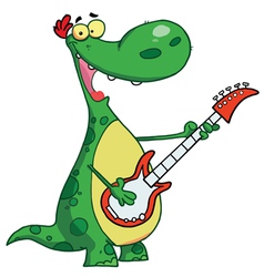 Dinosaur Plays A Guitar vector image