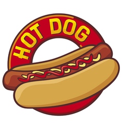 Hot dog label vector image