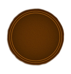 Round leather badge vector image
