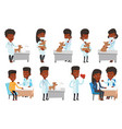 Set of doctor characters and patients Set of doctor characters and patients vector image