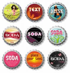 Bottle caps vector image