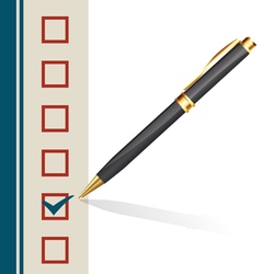 Pen making a mark in a box vector image