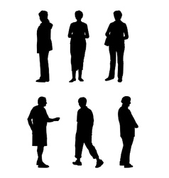Silhouettes of elderly people vector image