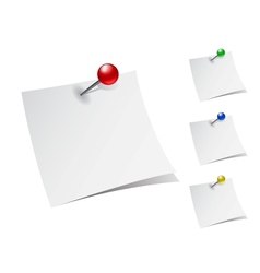 Note papers with push pins vector image
