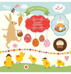 Set of Easter elements vector image