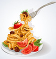 Pasta with tomato and meat sauce vector image