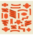 Orange ribbons and label set in flat style Orange ribbons and label set in flat style vector image