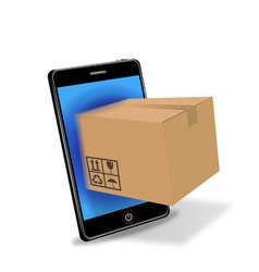 Internet shopping with smart phone vector image