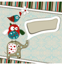 Template greeting card scrap vector image