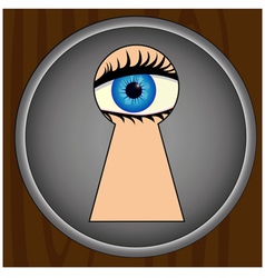 Spying through keyhole vector image