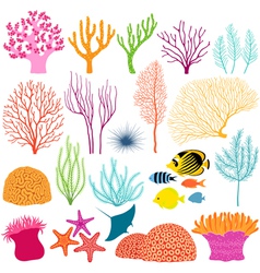 Underwater design elements vector image