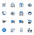 Shopping and E-commerce Icons Set 1 - Blue Series vector image