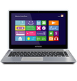 Notebook Computer with metro icons on display vector image