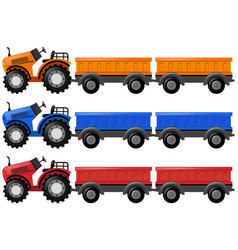 Train and two wagon carts Royalty Free Vector Image