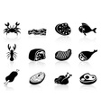 Meat icons set Meat icons set vector image