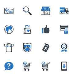 Shopping and E-commerce Icons Set 2 - Blue Series vector image