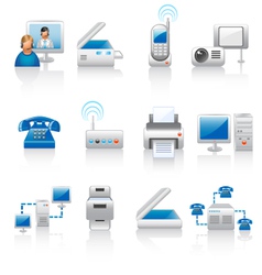 Office equipment icons vector image