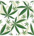 Cannabis seamless ornament over white background vector image