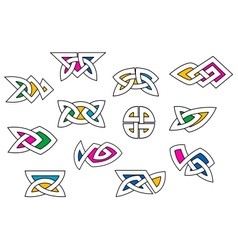 Shapes and elements in celtic ornament style Shapes and elements in celtic ornament style vector image
