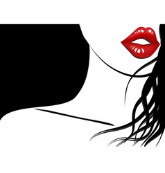 Background of woman with red lips and long hair Background of woman with red lips and long hair vector image
