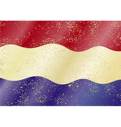 Dutch grunge flag vector image
