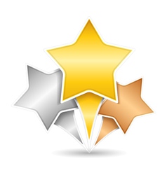 Golden Silver and Bronze Stars vector image