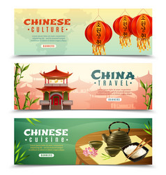 China travel horizontal banner set China travel horizontal banner set vector image