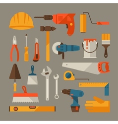 Repair and construction working tools icon set Repair and construction working tools icon set vector image