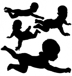 Baby silhouettes vector image