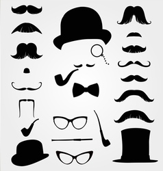 Mustaches and other retro accessories vector image