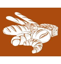 Still life with bread vector image