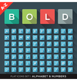 Flat Icons Alphabet and Number Set long shadow vector image