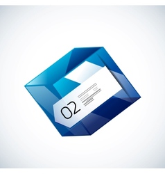 Modern 3d glass cube design template vector image