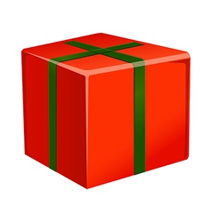 A gift box is placed vector image