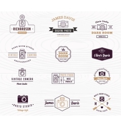 Photographer and photo studio element signatute vector image