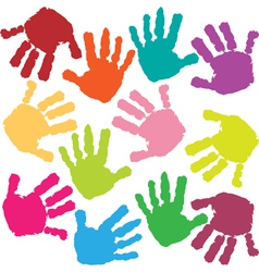 Prints of hands of the child vector image