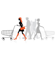 People withs Shopping charts vector image