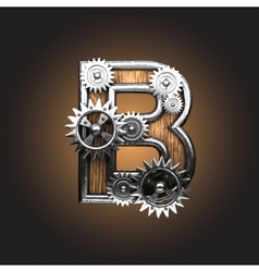 Metal figure with gearwheels vector image