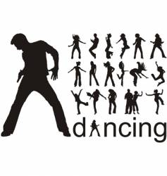 Dancing people silhouettes vector image