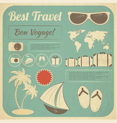 Summer Travel Card in retro Style vector image
