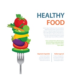 Healthy food on the fork diet concept vector image