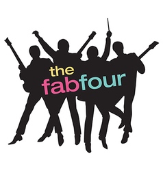 Fab Four Beatles Silhouette vector image