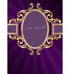Vertical label with gold filigree vector image